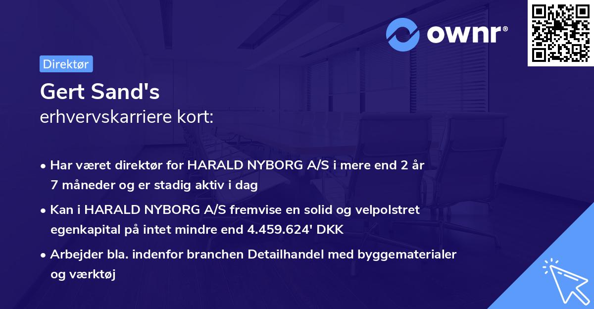 Gert Sand's erhvervskarriere kort