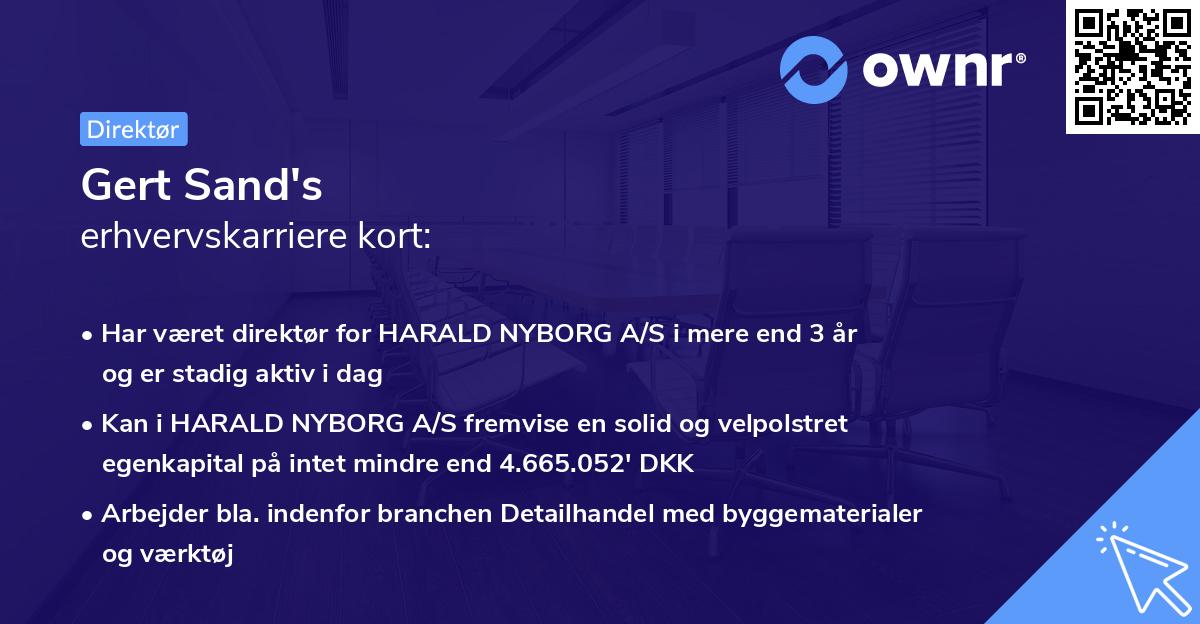 Gert Sand's erhvervskarriere kort