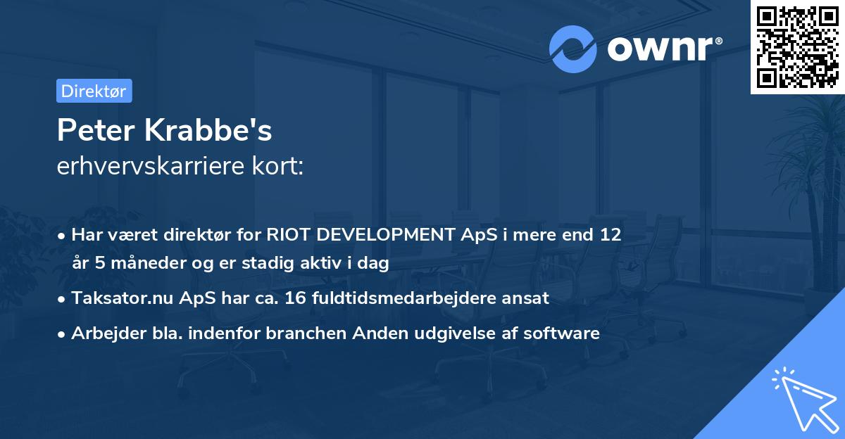 Peter Krabbe's erhvervskarriere kort