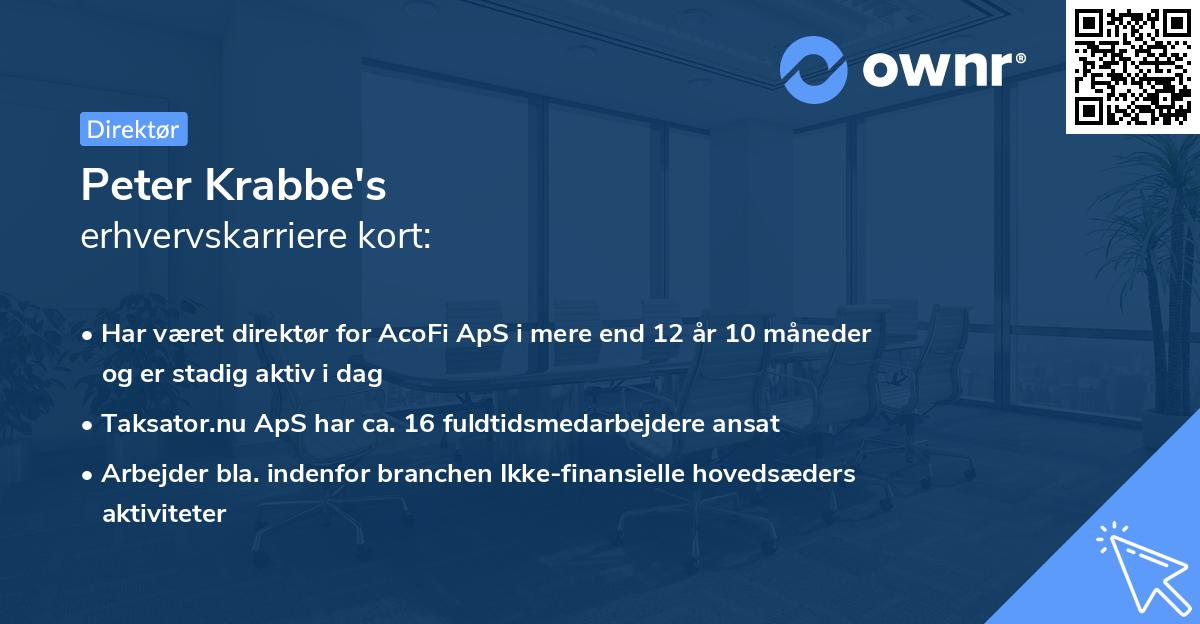 Peter Krabbe's erhvervskarriere kort