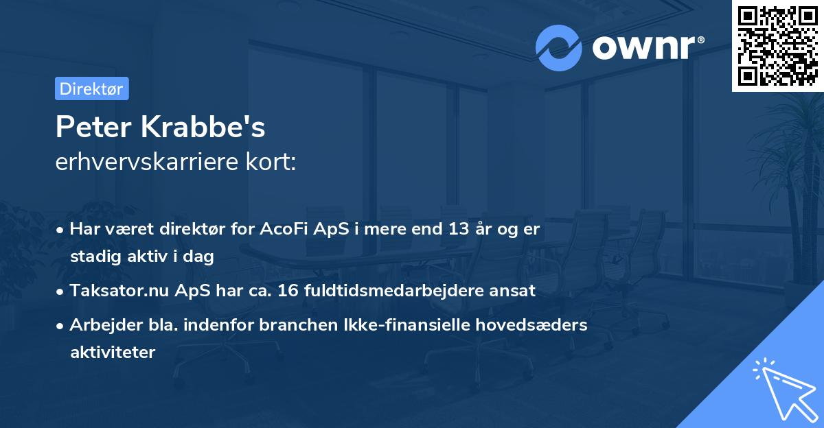 Peter Krabbe's erhvervskarriere kort