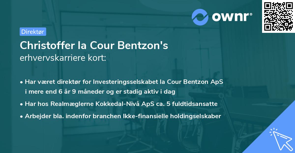 Christoffer la Cour Bentzon's erhvervskarriere kort
