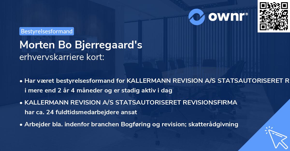 Morten Bo Bjerregaard's erhvervskarriere kort
