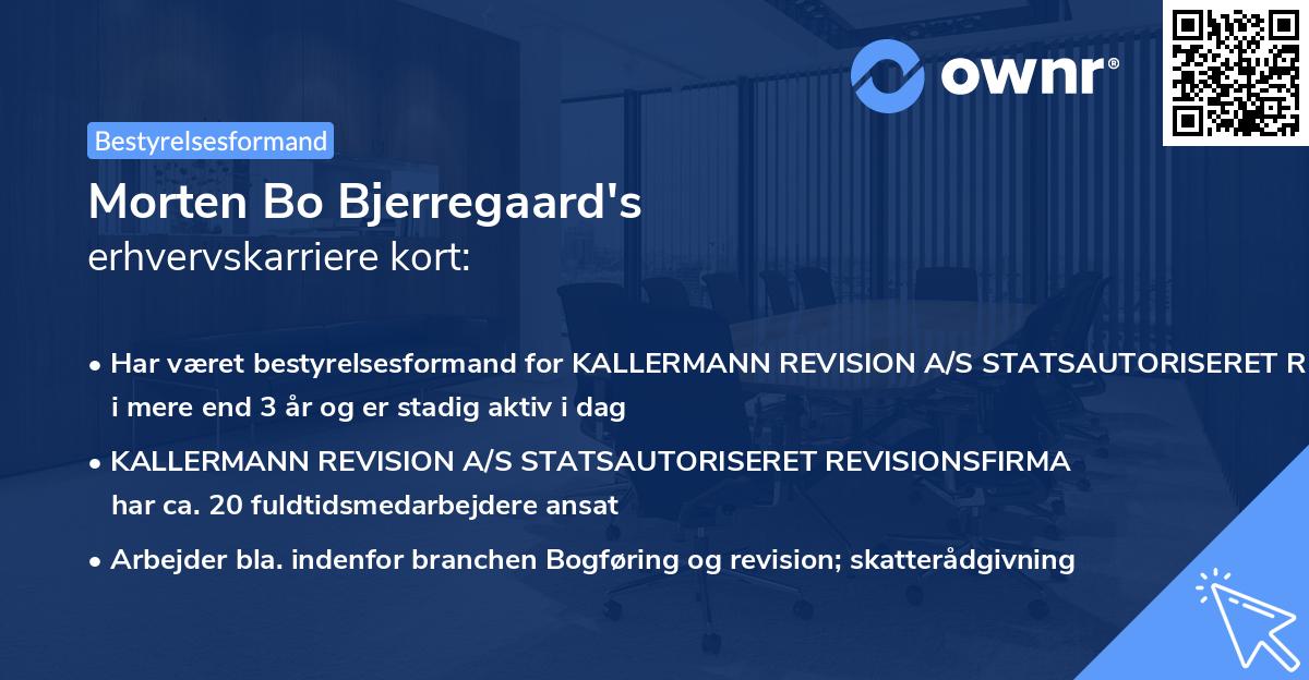 Morten Bo Bjerregaard's erhvervskarriere kort