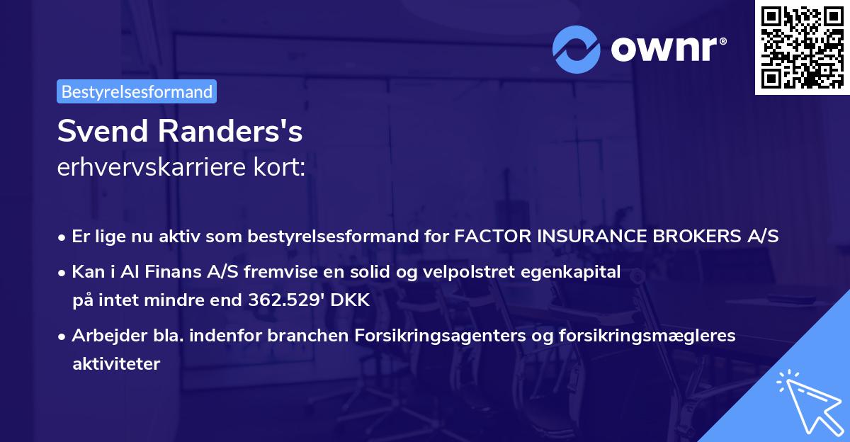 Svend Randers's erhvervskarriere kort