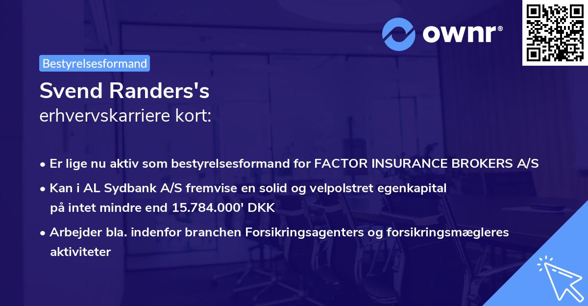 Svend Randers's erhvervskarriere kort