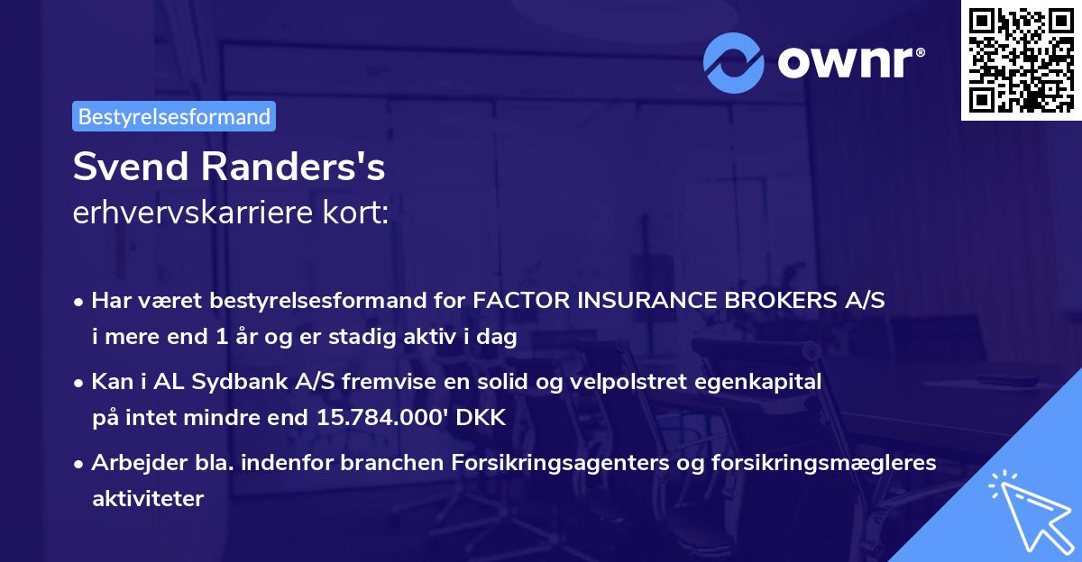 Svend Randers's erhvervskarriere kort