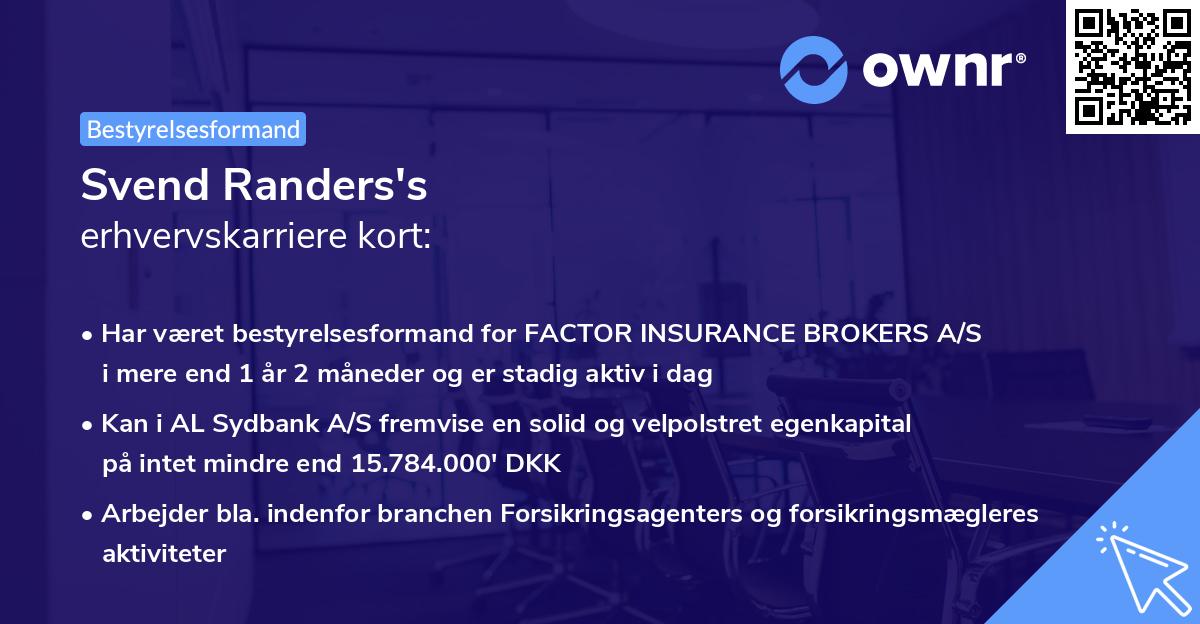 Svend Randers's erhvervskarriere kort