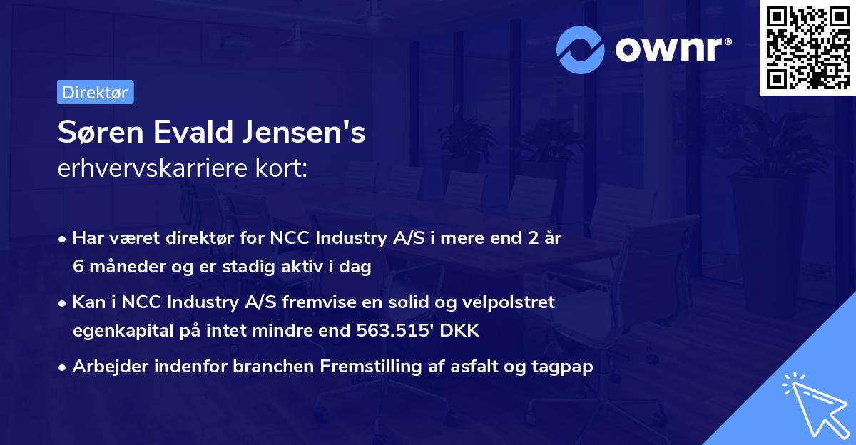 Søren Evald Jensen's erhvervskarriere kort