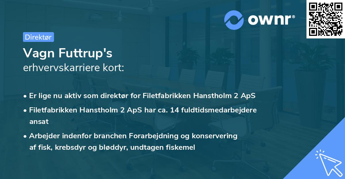 Vagn Futtrup's erhvervskarriere kort