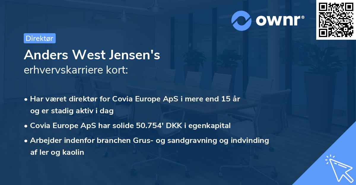 Anders West Jensen's erhvervskarriere kort