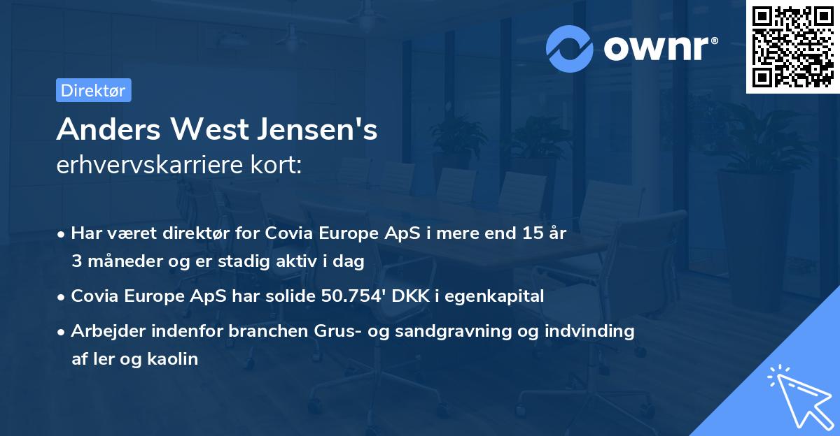 Anders West Jensen's erhvervskarriere kort