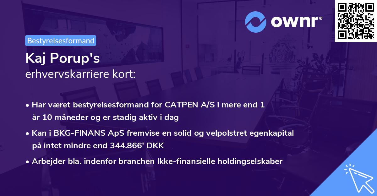 Kaj Porup's erhvervskarriere kort
