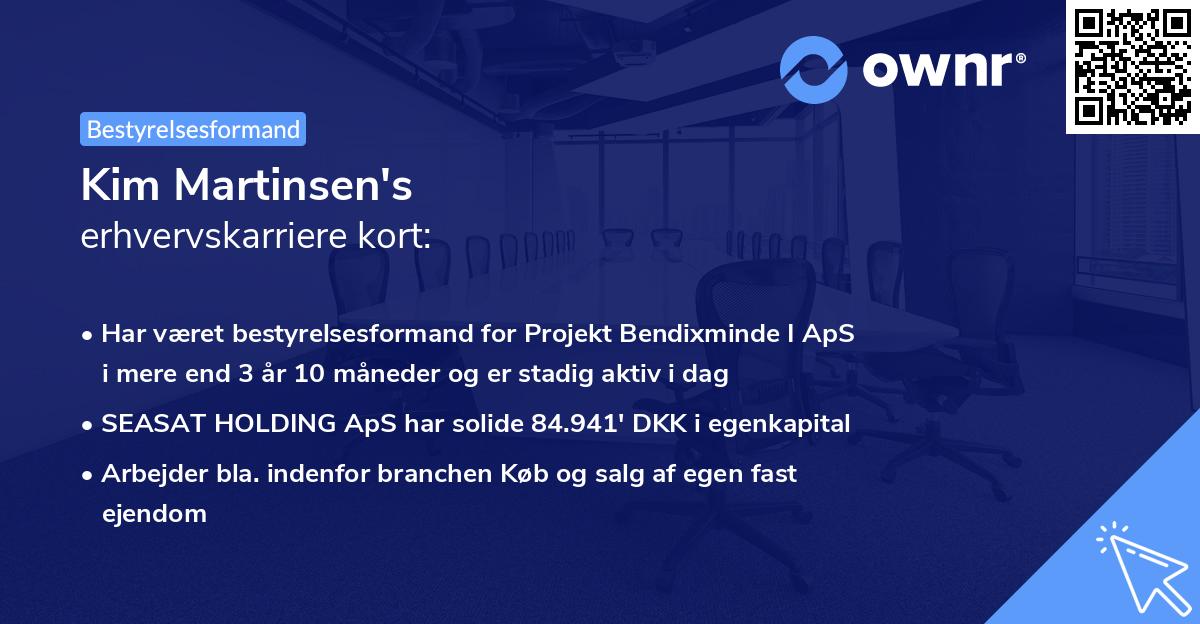 Kim Martinsen's erhvervskarriere kort