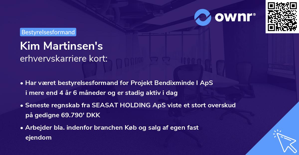 Kim Martinsen's erhvervskarriere kort