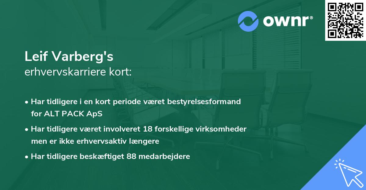 Leif Varberg's erhvervskarriere kort