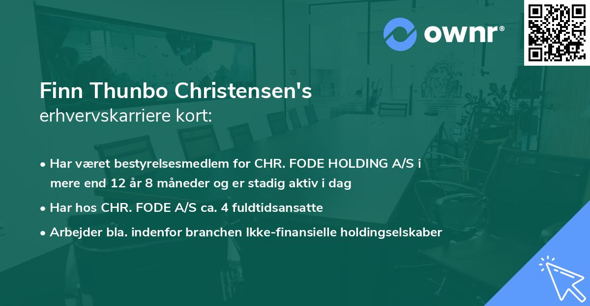 Finn Thunbo Christensen's erhvervskarriere kort