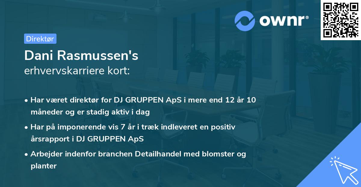 Dani Rasmussen's erhvervskarriere kort