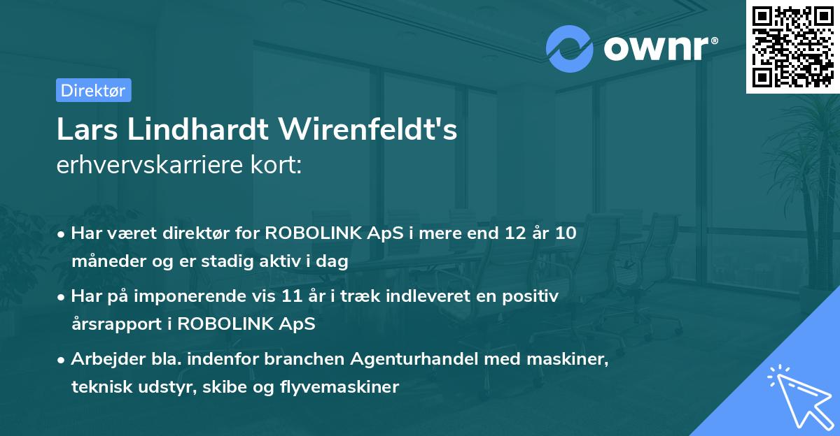 Lars Lindhardt Wirenfeldt's erhvervskarriere kort