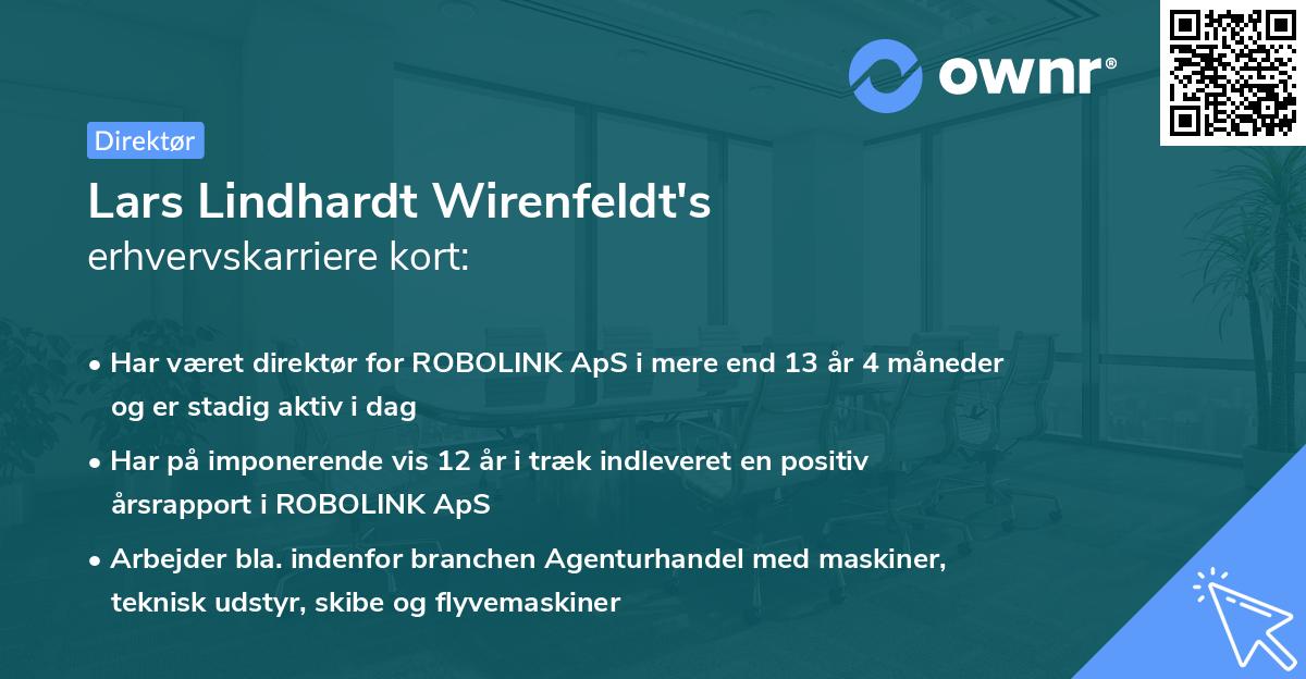 Lars Lindhardt Wirenfeldt's erhvervskarriere kort