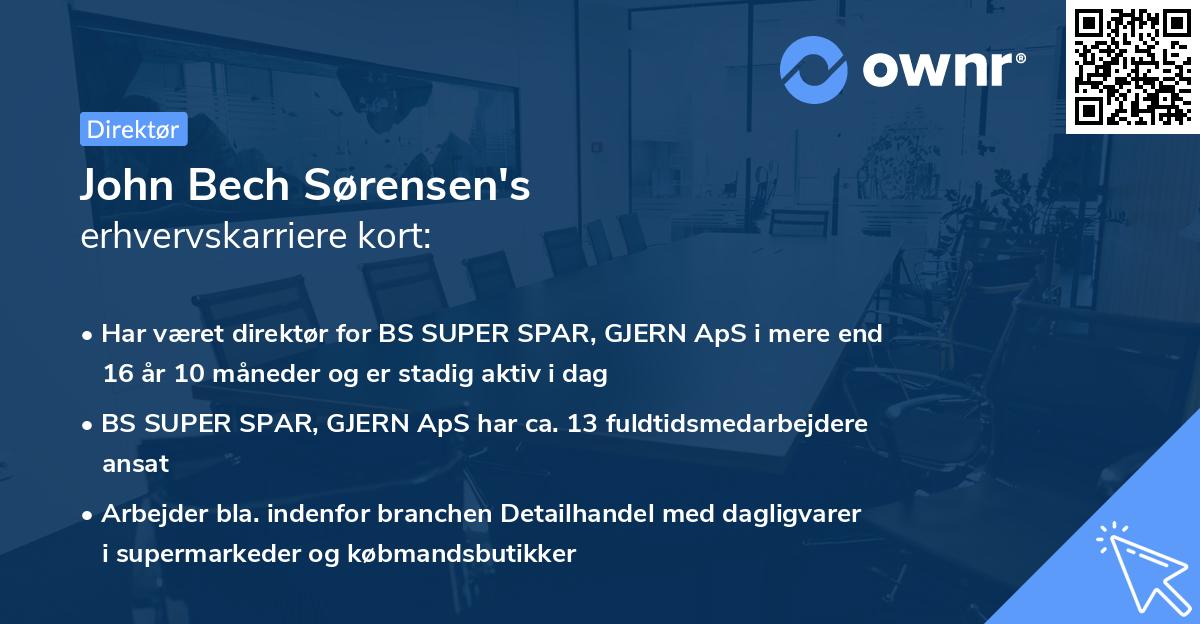John Bech Sørensen's erhvervskarriere kort