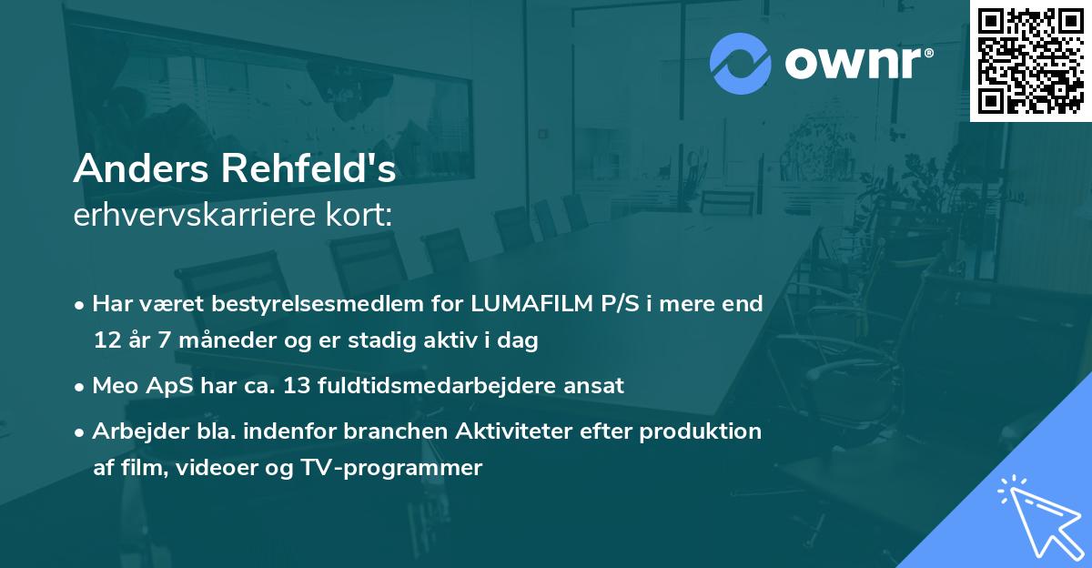 Anders Rehfeld's erhvervskarriere kort