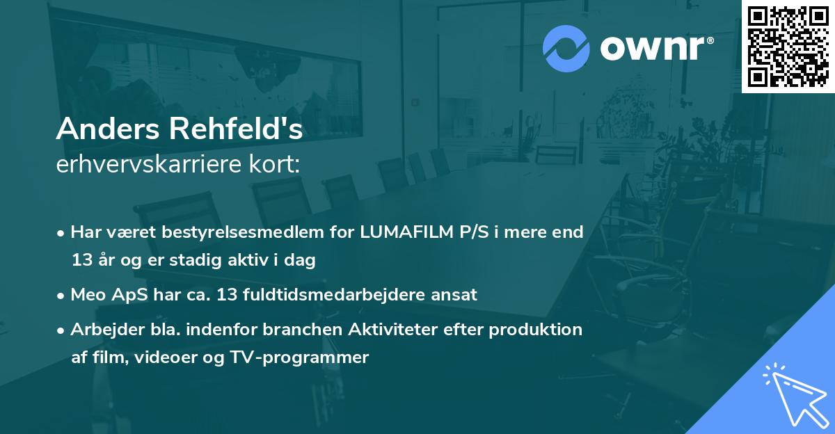 Anders Rehfeld's erhvervskarriere kort