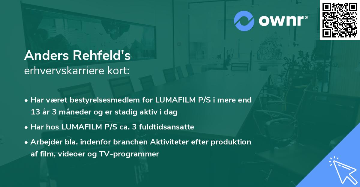 Anders Rehfeld's erhvervskarriere kort