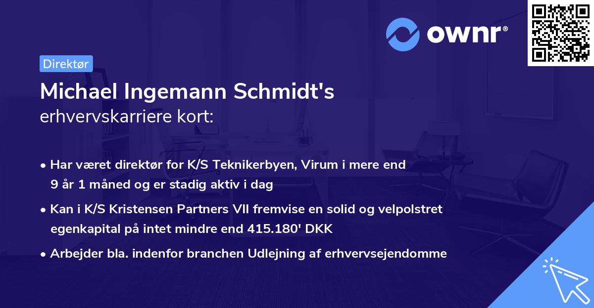 Michael Ingemann Schmidt's erhvervskarriere kort