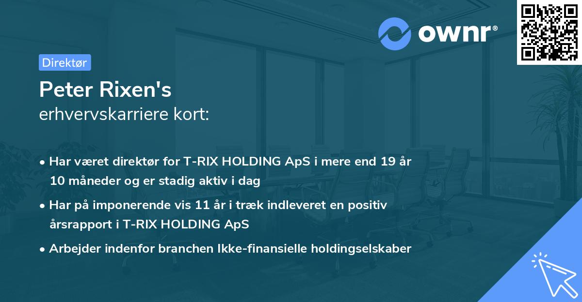 Peter Rixen's erhvervskarriere kort