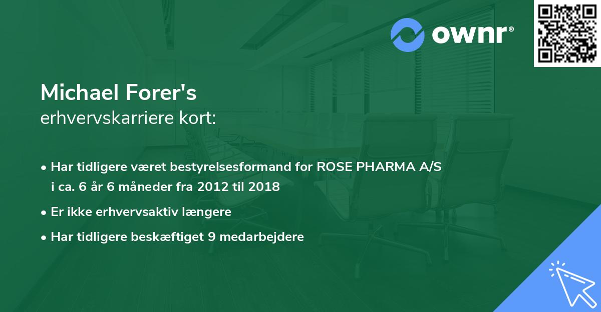 Michael Forer's erhvervskarriere kort