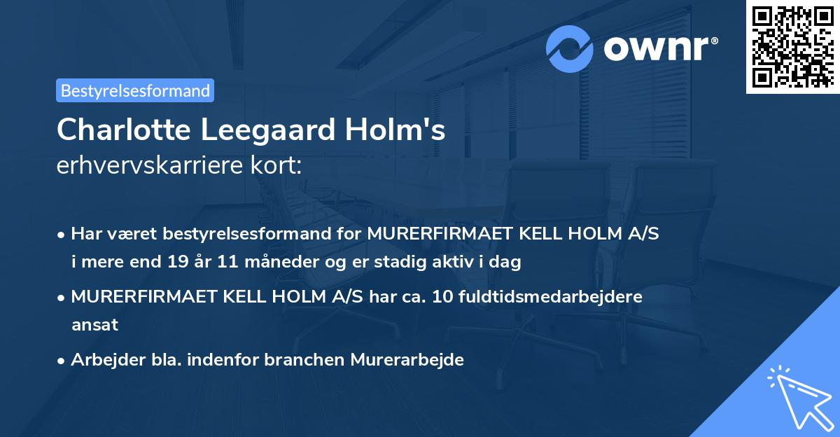 Charlotte Leegaard Holm's erhvervskarriere kort