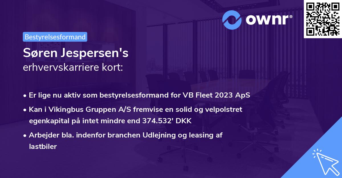 Søren Jespersen's erhvervskarriere kort