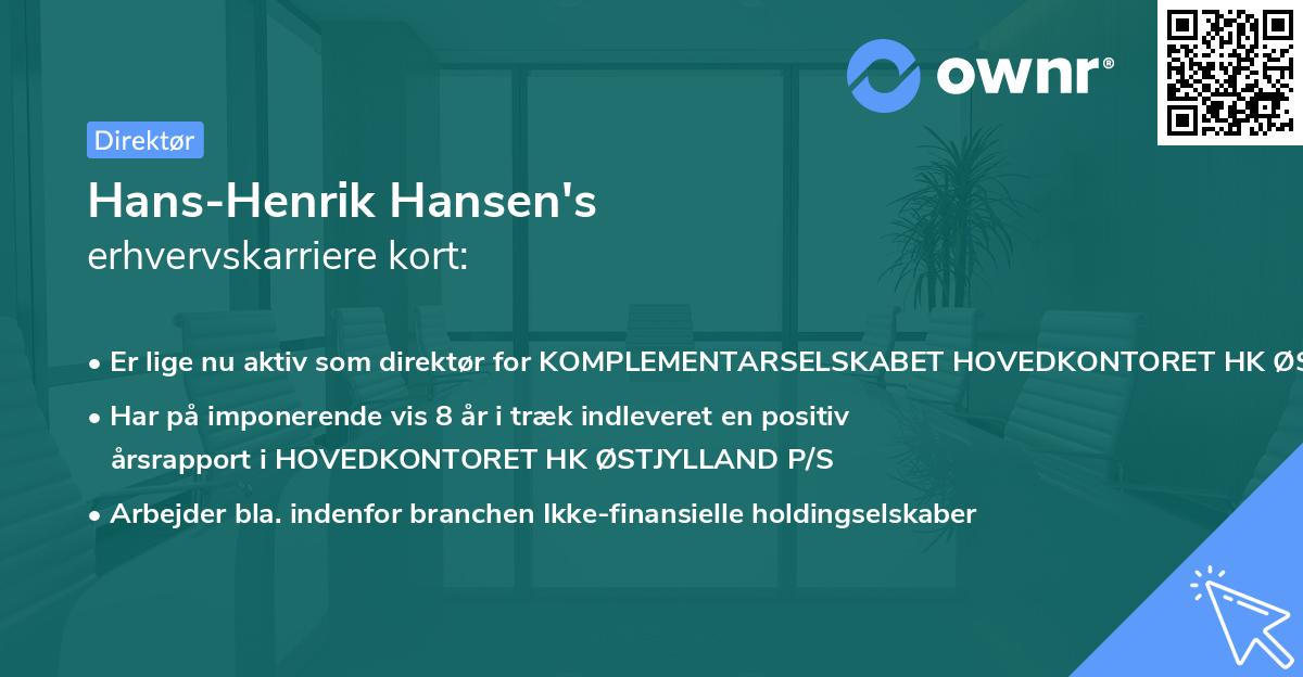 Hans-Henrik Hansen's erhvervskarriere kort