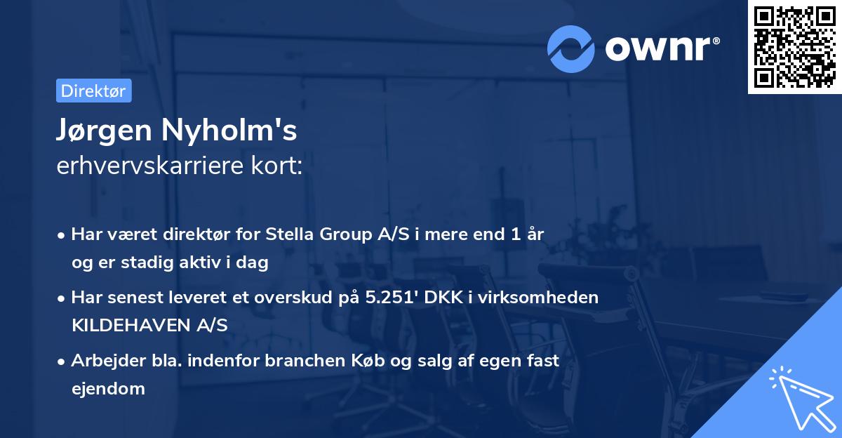Jørgen Nyholm's erhvervskarriere kort