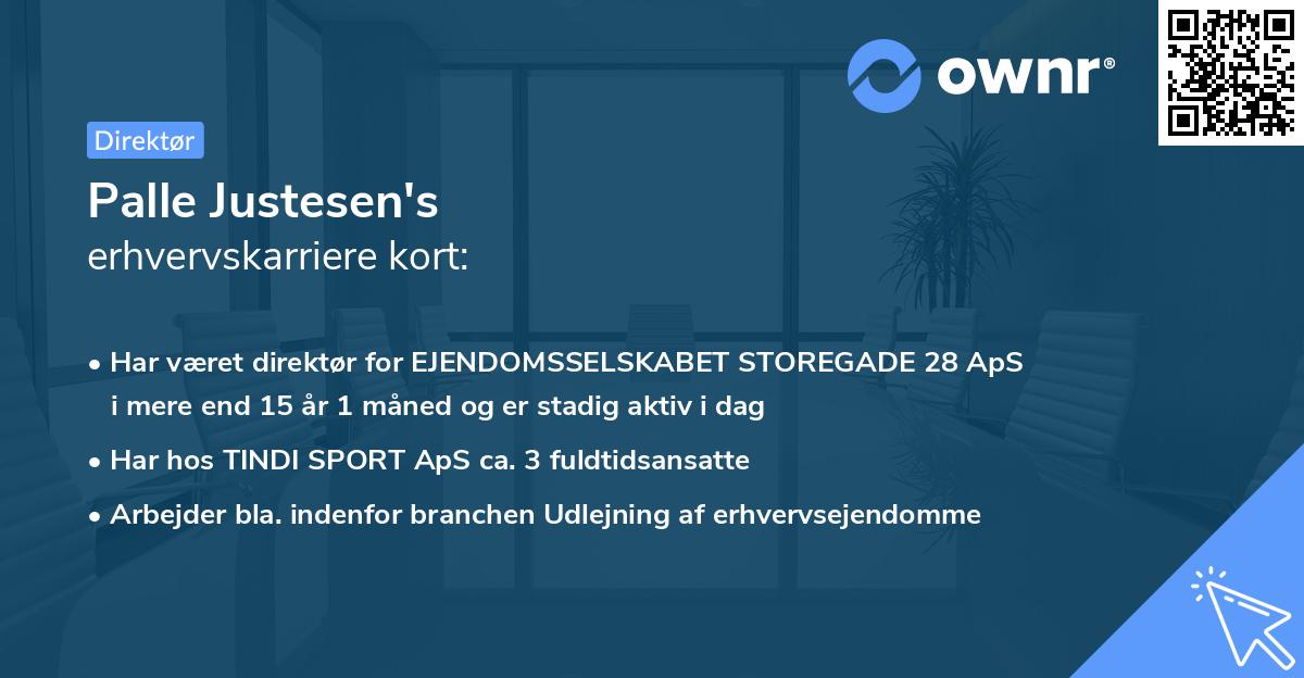 Palle Justesen's erhvervskarriere kort