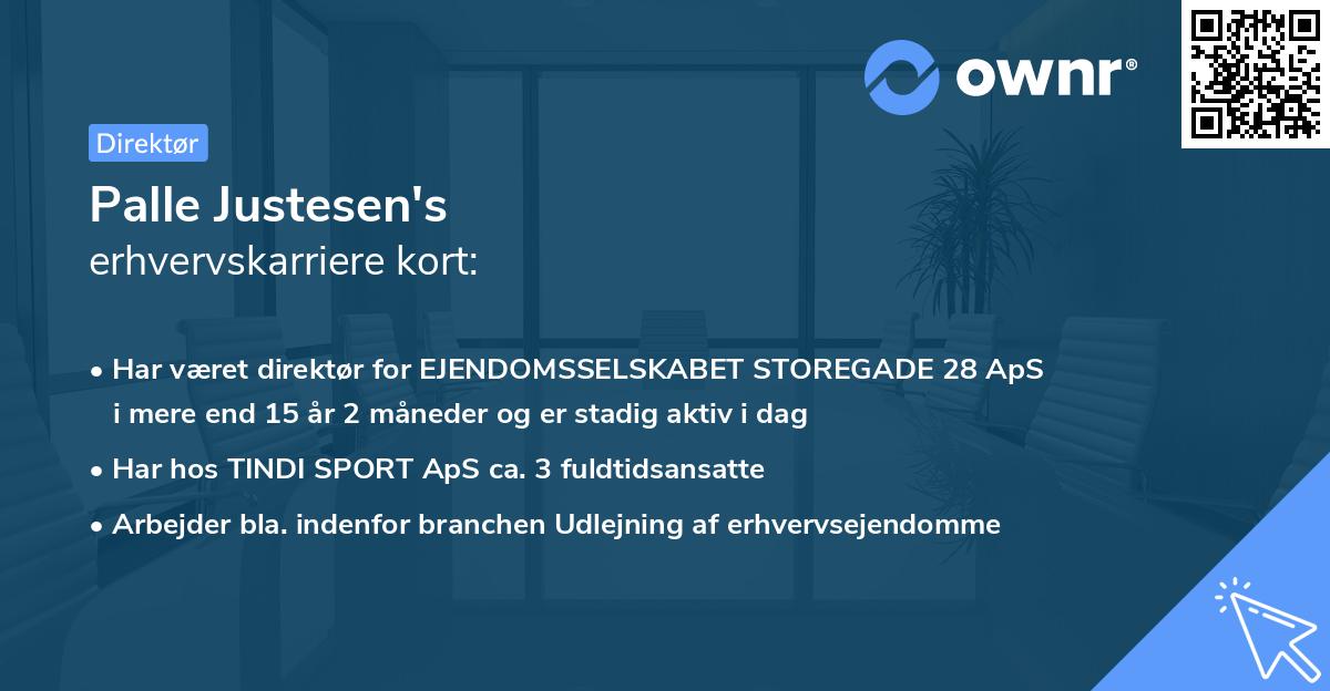Palle Justesen's erhvervskarriere kort