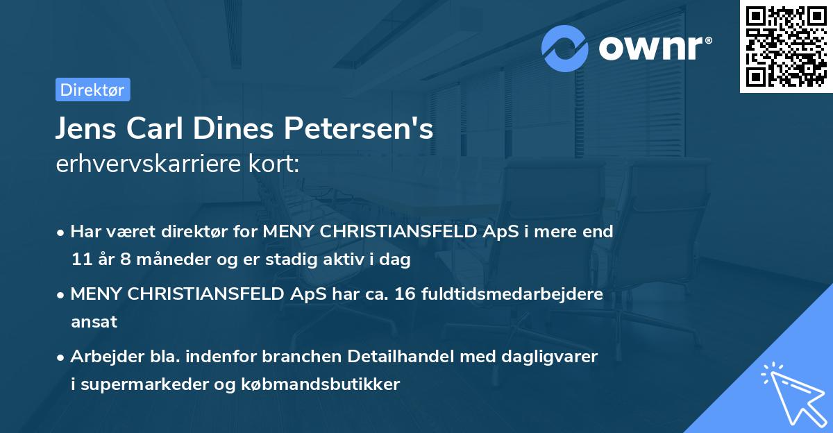 Jens Carl Dines Petersen's erhvervskarriere kort