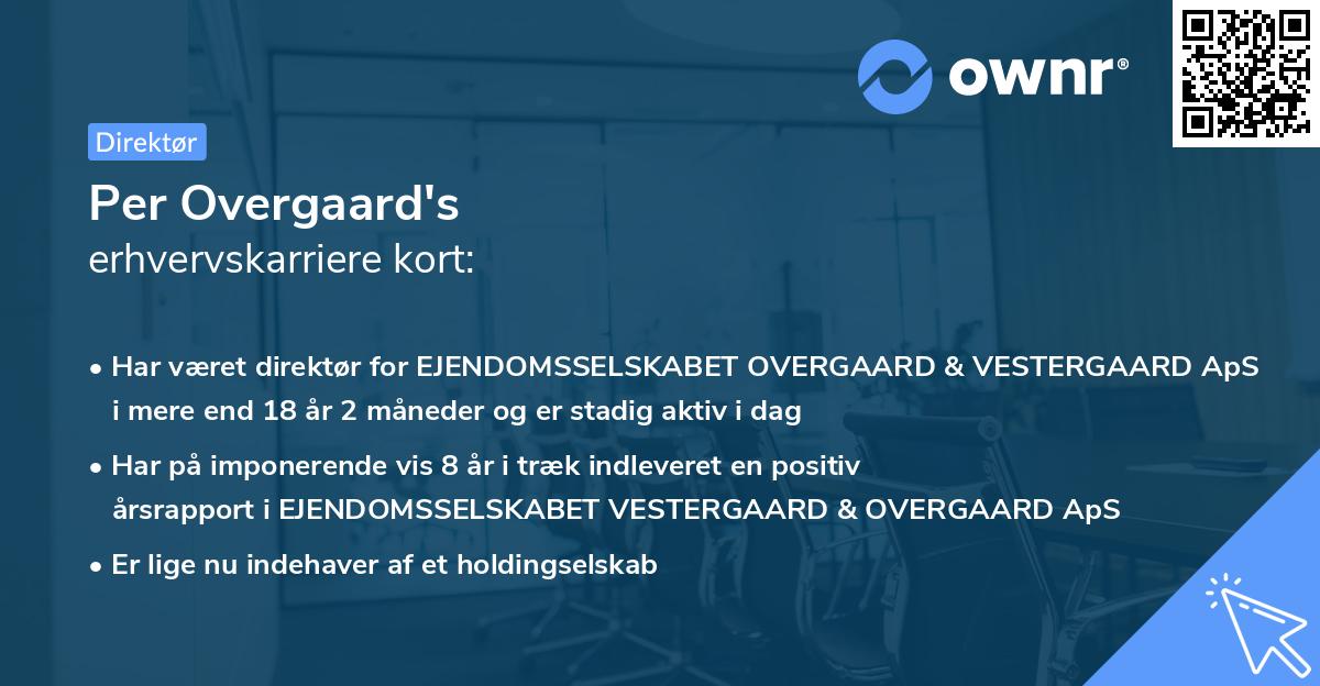 Per Overgaard's erhvervskarriere kort