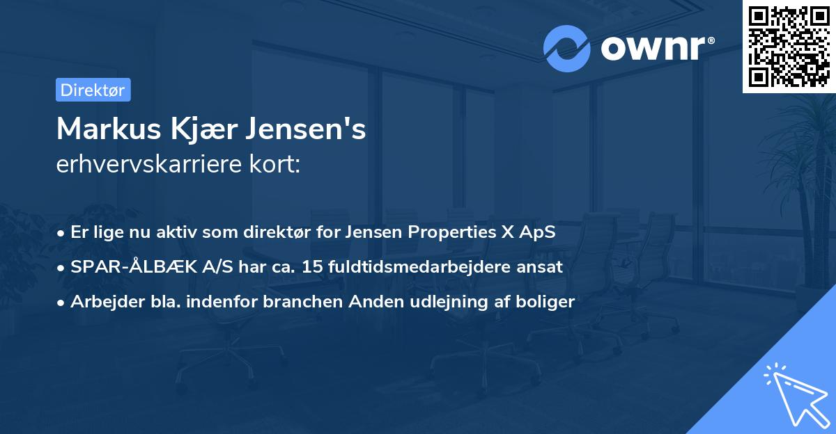Markus Kjær Jensen's erhvervskarriere kort