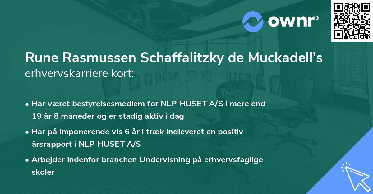 Rune Rasmussen Schaffalitzky de Muckadell's erhvervskarriere kort