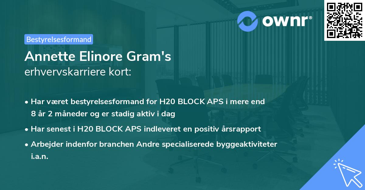 Annette Elinore Gram's erhvervskarriere kort