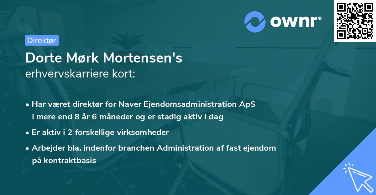 Dorte Mørk Mortensen's erhvervskarriere kort