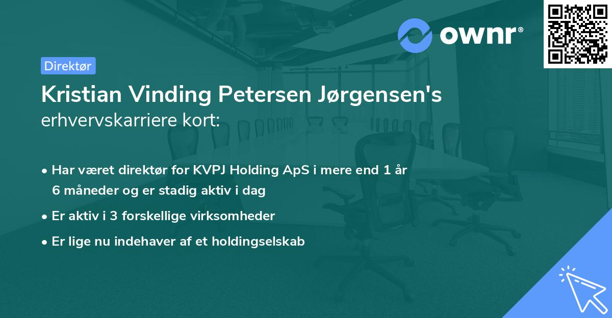 Kristian Vinding Petersen Jørgensen's erhvervskarriere kort