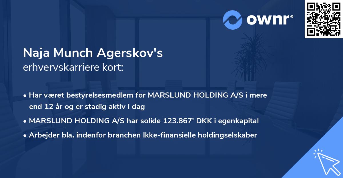 Naja Munch Agerskov's erhvervskarriere kort