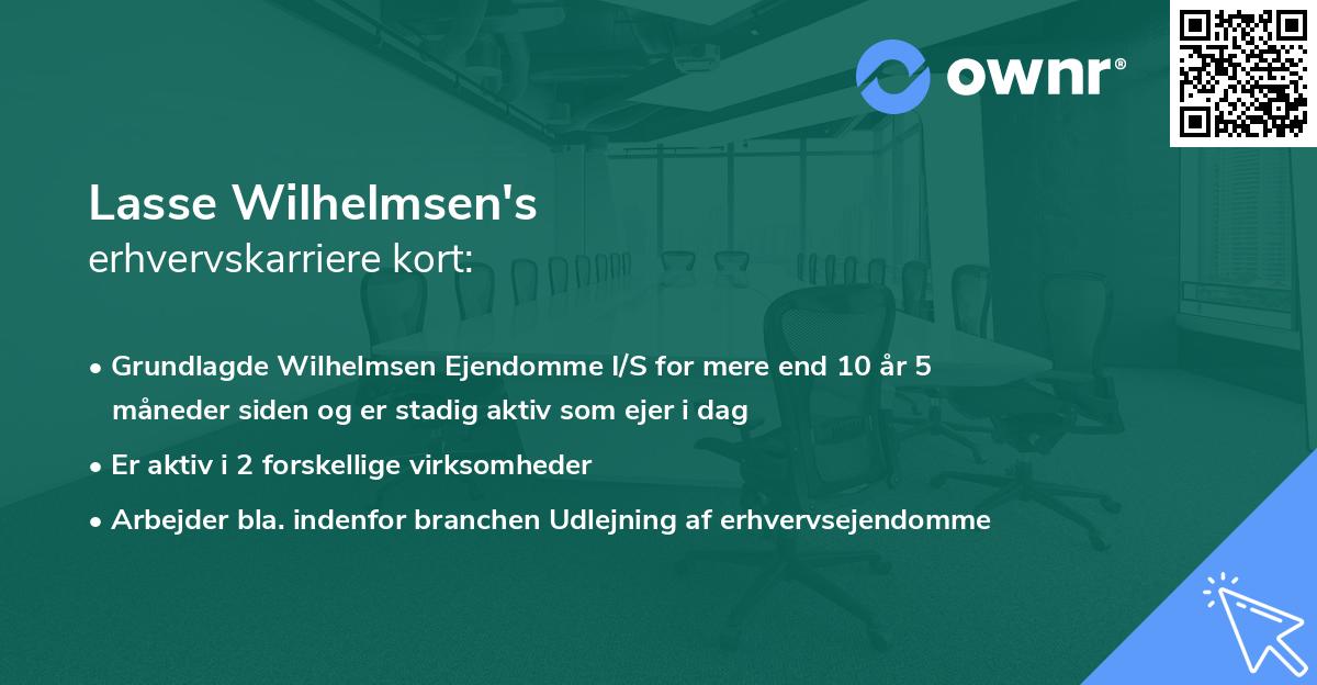 Lasse Wilhelmsen's erhvervskarriere kort