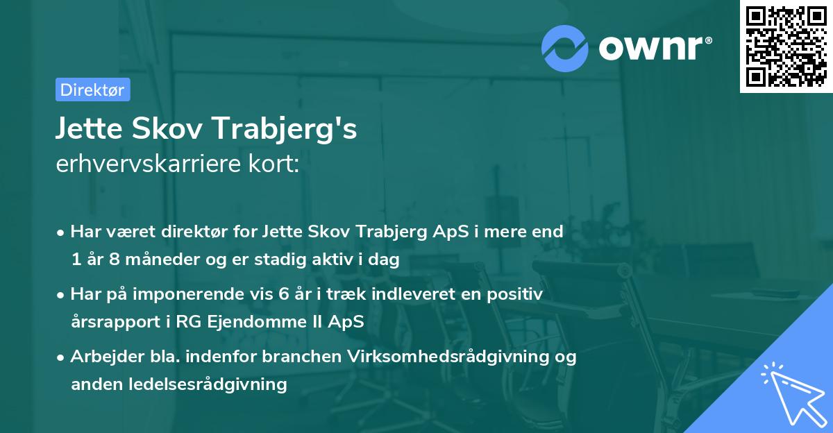 Jette Skov Trabjerg's erhvervskarriere kort