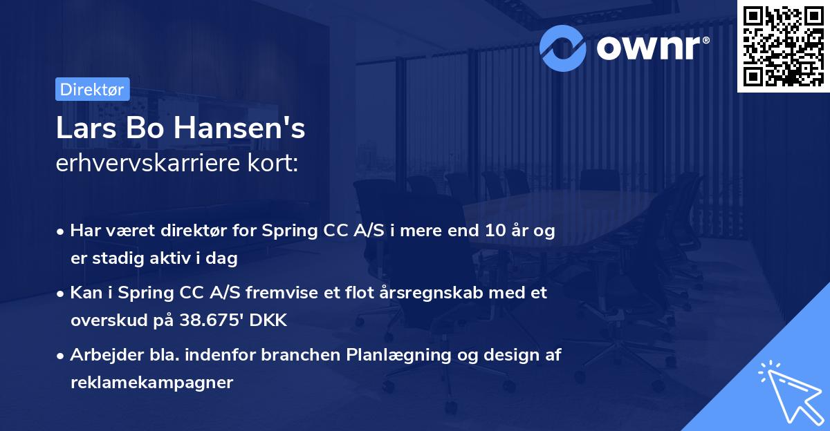 Lars Bo Hansen's erhvervskarriere kort