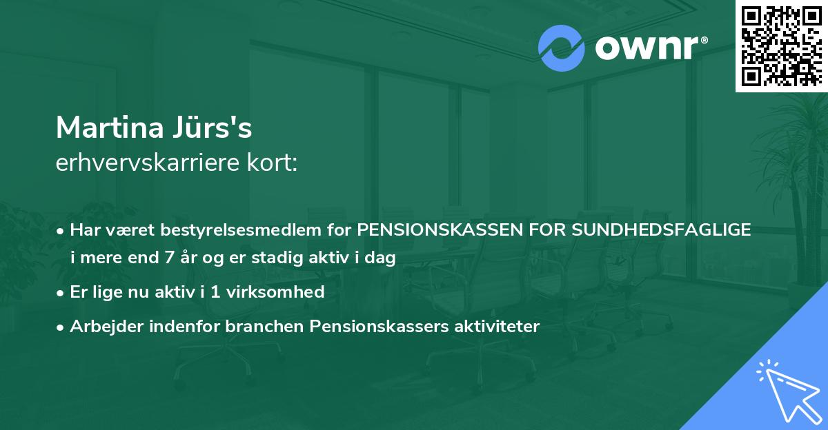 Martina Jürs's erhvervskarriere kort