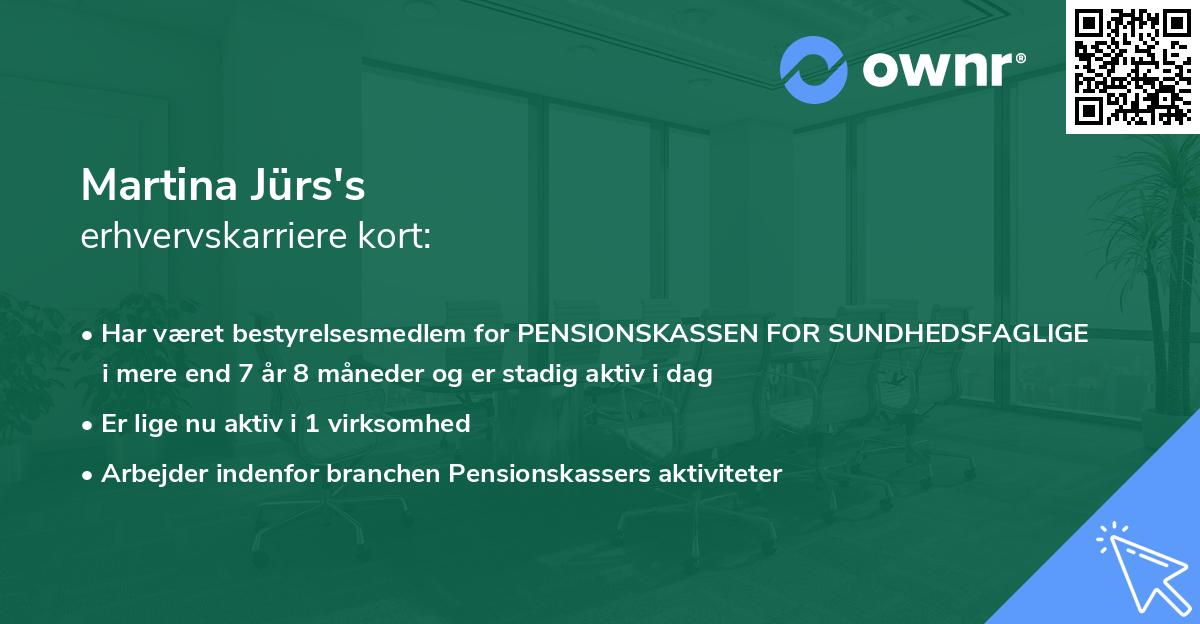 Martina Jürs's erhvervskarriere kort
